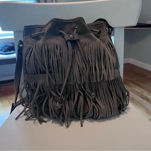 PATRICIA NASH FRINGE BUCKET BAG